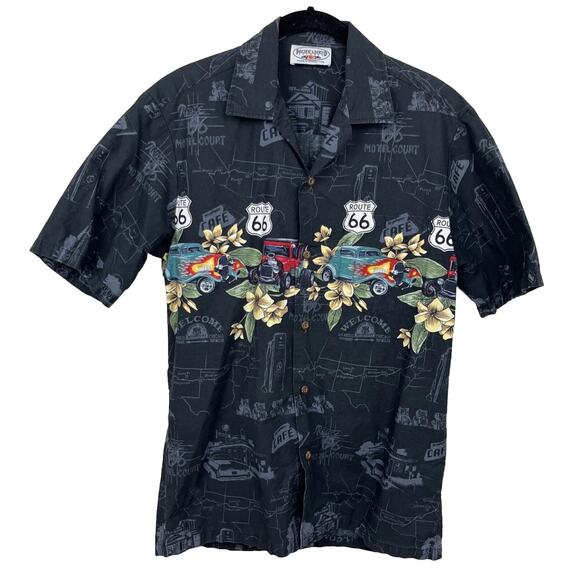 PACIFIC LEGEND Navy Blue Aviation Theme Button Down A